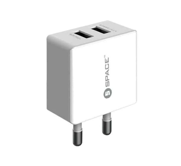 Space Dual Port Wall Charger with Lightning Cable in Pakistan