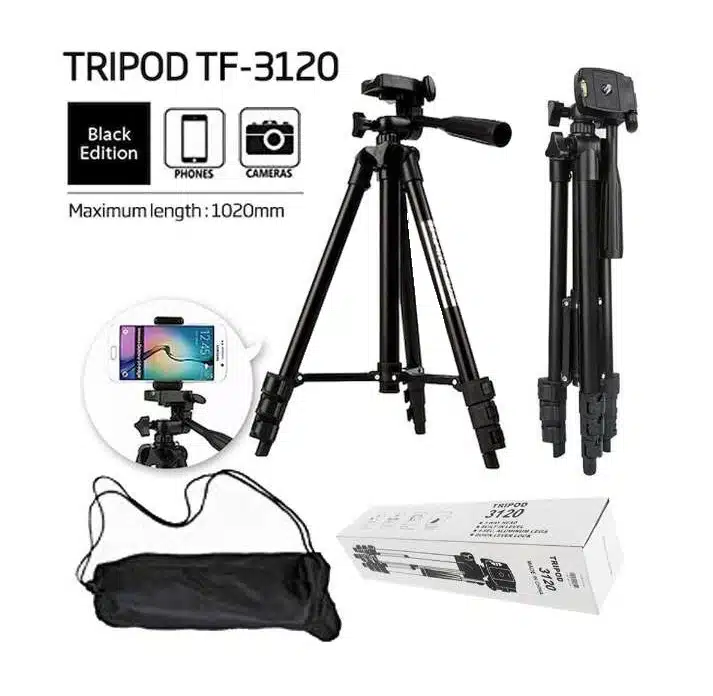 Tf3120 - Digital Camera Camcorder Tripod Stand - Black 1 Tripod-Camera-Stand-3120-mobilegeeks-Pakistan