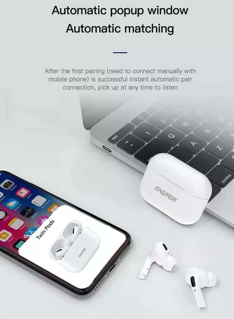 Faster T10 Tws Twin Pods Bluetooth Earbuds 5 faster airpods 1