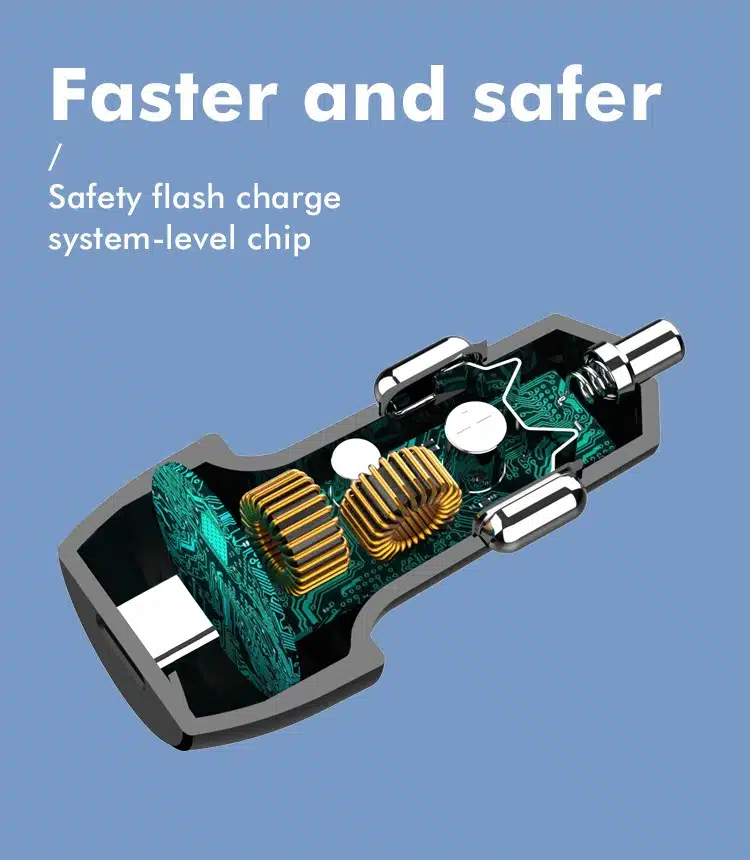 Faster Car Charger Pd30W Pd2.0,Pd3.0 &Amp; Pps Qc 4.0A Supported 4 FASTER PD30W DESC 3