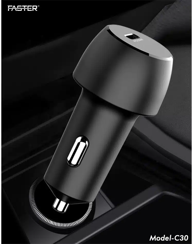 Faster Car Charger Pd30W Pd2.0,Pd3.0 &Amp; Pps Qc 4.0A Supported 6 FASTER PD30W DESC 5