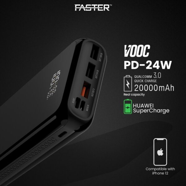 FASTER PD-24W Powerbank 20000 mAh