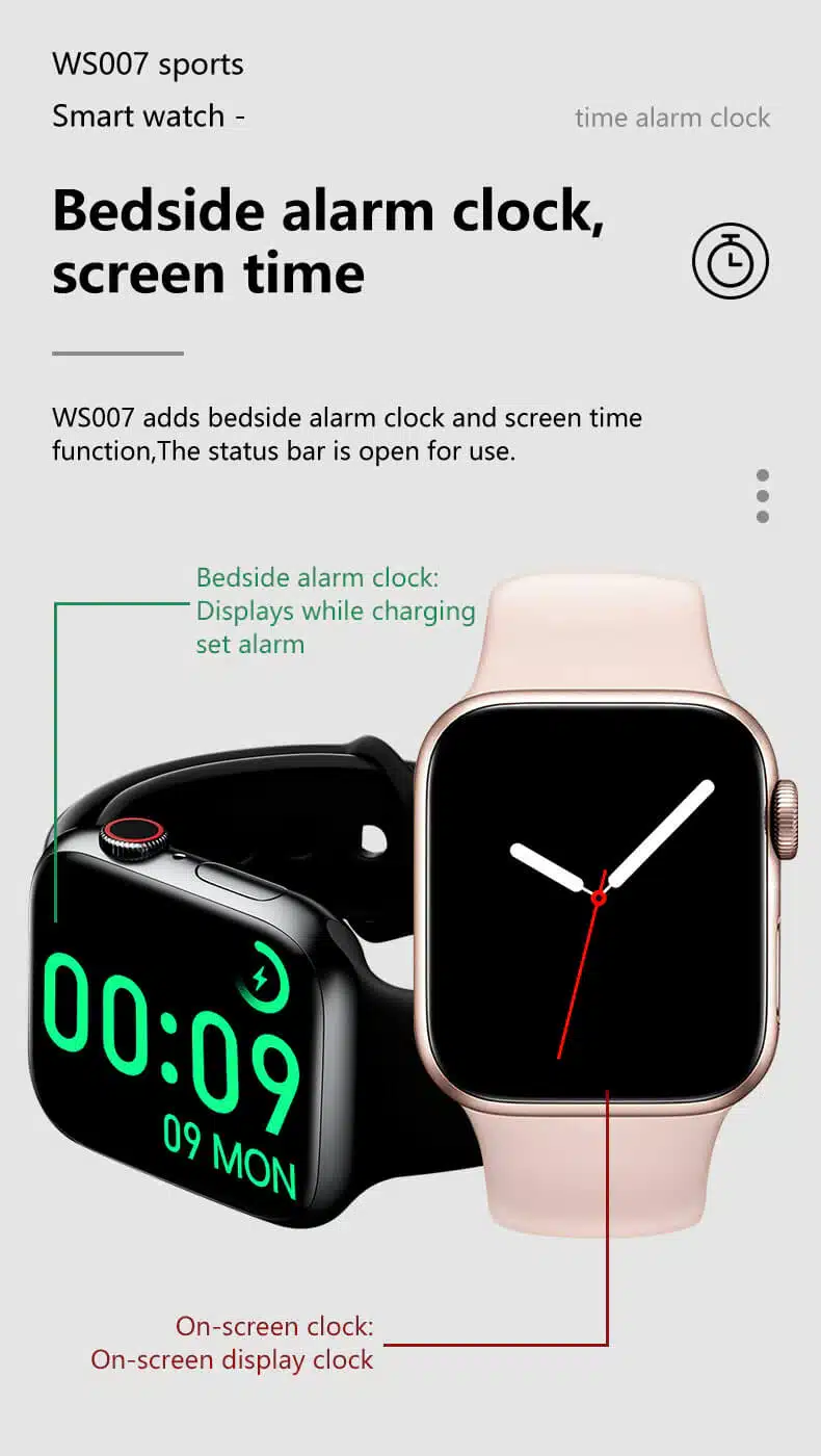 Ws007 Smartwatch 2.0Inch Wireless Charging Bluetooth Nfc Smartwatch 18 WS007 Smartwatch 2.0