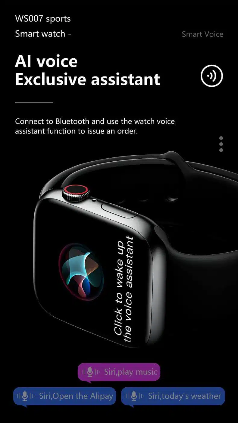 Ws007 Smartwatch 2.0Inch Wireless Charging Bluetooth Nfc Smartwatch 4 WS007 Smartwatch 2.0inch