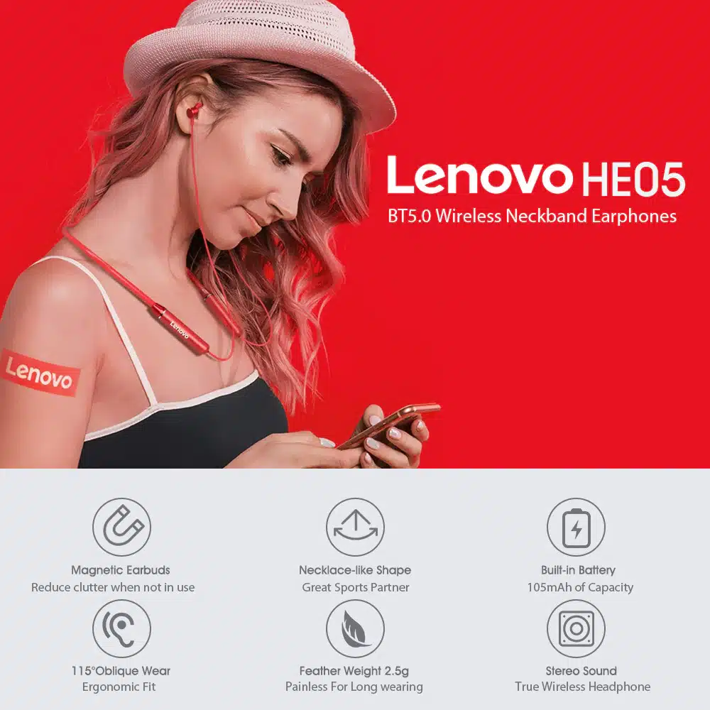 Lenovo He05 Sports Tws Wireless Headphone Earphone 2 Lenovo HE05 Sports TWS Wireless Headphone Earphone