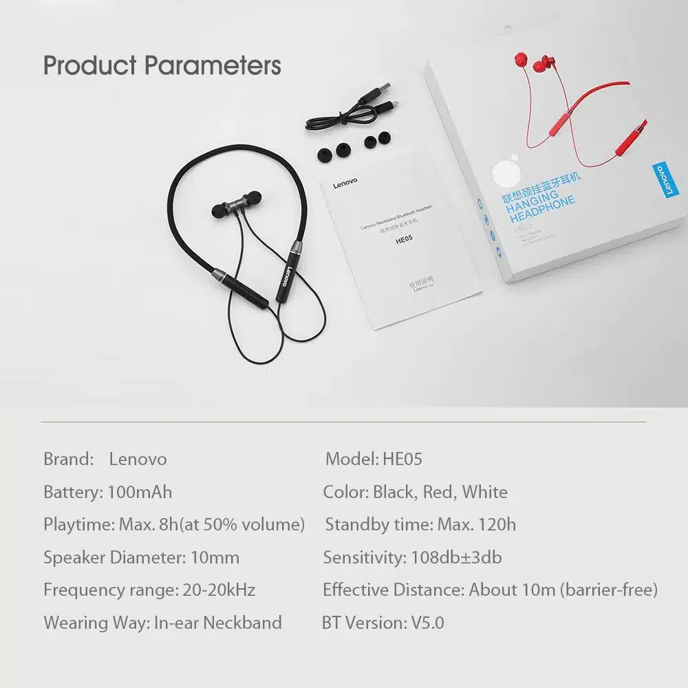 Lenovo He05 Sports Tws Wireless Headphone Earphone 7 Lenovo HE05 Sports TWS Wireless Headphone Earphone