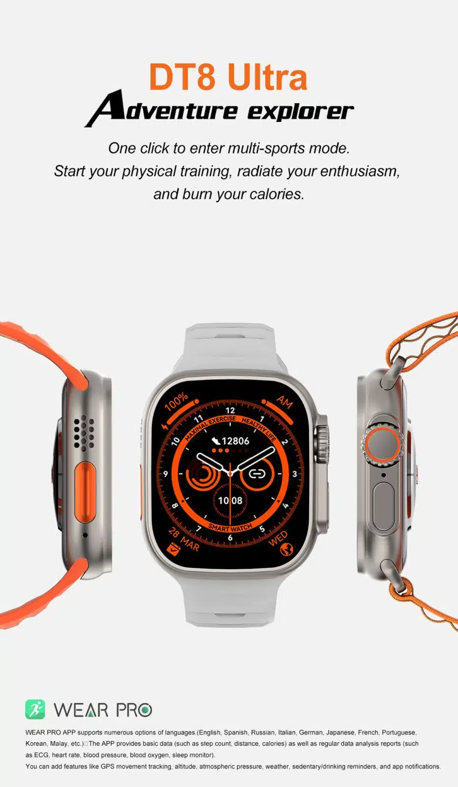 Dt8 Ultra Smart Watch Men Series 8 49Mm Bluetooth Calling 8 DT8 -Ultra -Smart -Watch- Men -Series- 8 -49MM