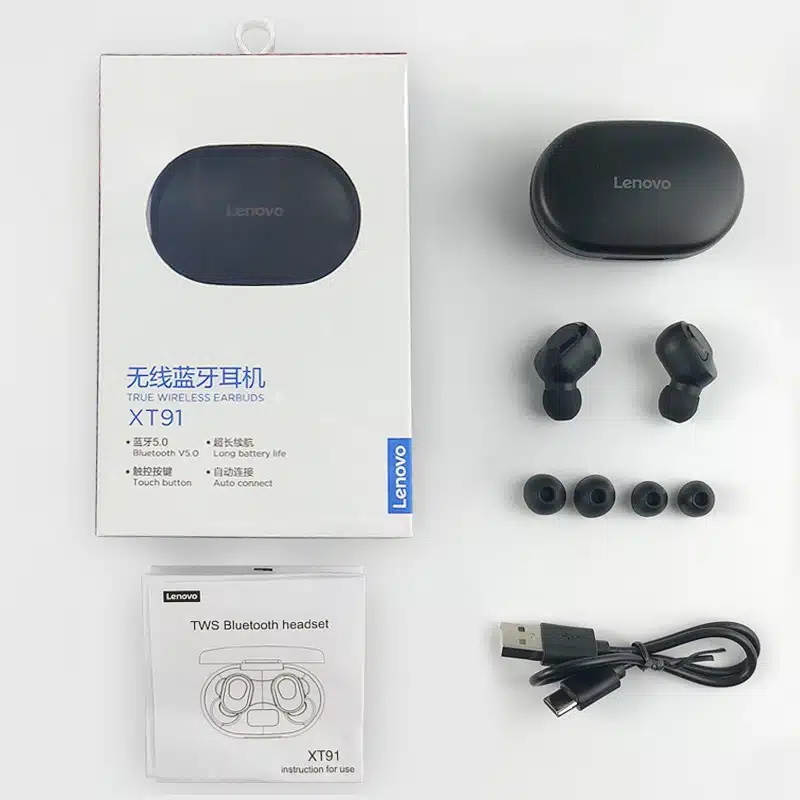 Lenovo Xt91 Tws Wireless Earbuds Gaming Headset Bass Noise Reduction Mic 17 Original -lenovo- xt91- tws -wireless- control- gaming- headset- bass- noise- reduction- mic