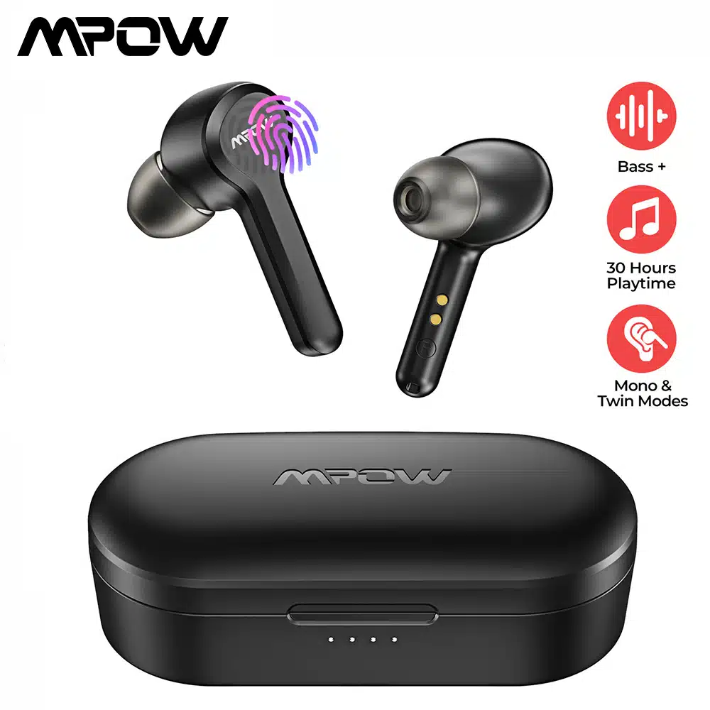 Mpow M9 Wireless Earbuds Bluetooth 5.0 Noise Cancelling Stereo Headphones 2 Mpow- M9 -In-Ear- Wireless -Bluetooth -5.0- Noise- Cancelling -Stereo- Headphones -IPX7- Waterproof- with- 30h- Playtime -for -iOS -Android- Smartphone,-black