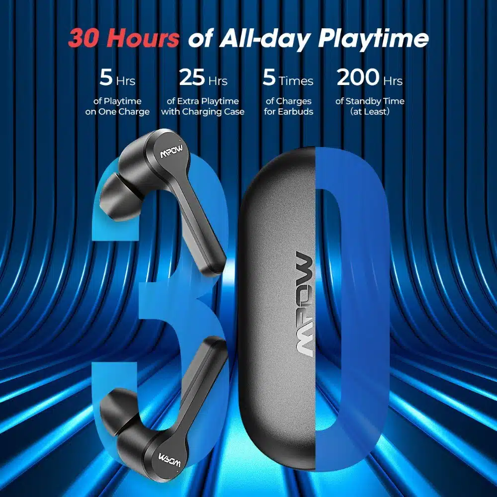 Mpow M9 Wireless Earbuds Bluetooth 5.0 Noise Cancelling Stereo Headphones 3 Mpow- M9 -In-Ear- Wireless -Bluetooth -5.0- Noise- Cancelling -Stereo- Headphones -IPX7- Waterproof- with- 30h- Playtime -for -iOS -Android- Smartphone,-black