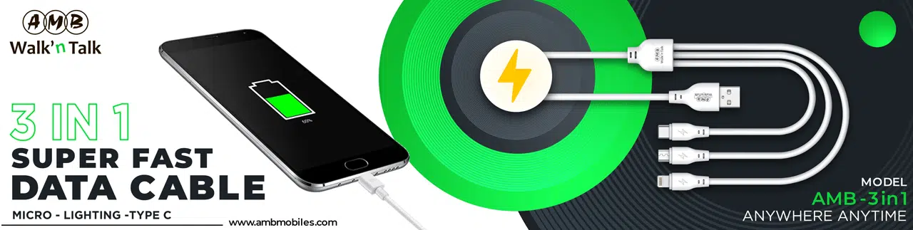 3 In 1 Data Cable Type C, Android And Ios Fast Charging (Amb) 2 3 -in -1 -Data- Cable -(Universal-22)