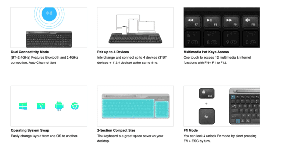 A4Tech Fbk25 Bluetooth And 2.4G Wireless Keyboard | Black 3 BLUETOOTH & 2.4G WIRELESS KB (FBK25)-3