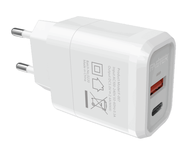 Faster-Fac-950-Qc-Dual-01 FASTER FAC-950 20W Wall Fast Charger QC+PD Dual Port
