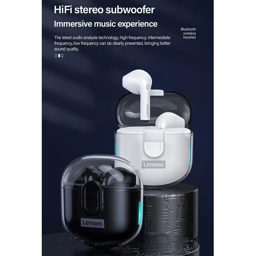 Lenovo Thinkplus Lp12 Wireless Earbuds Stereo Sound Bt 5.1 Dual Mic Low Latency Long Endurance 2 lenovo lp12 feature 0