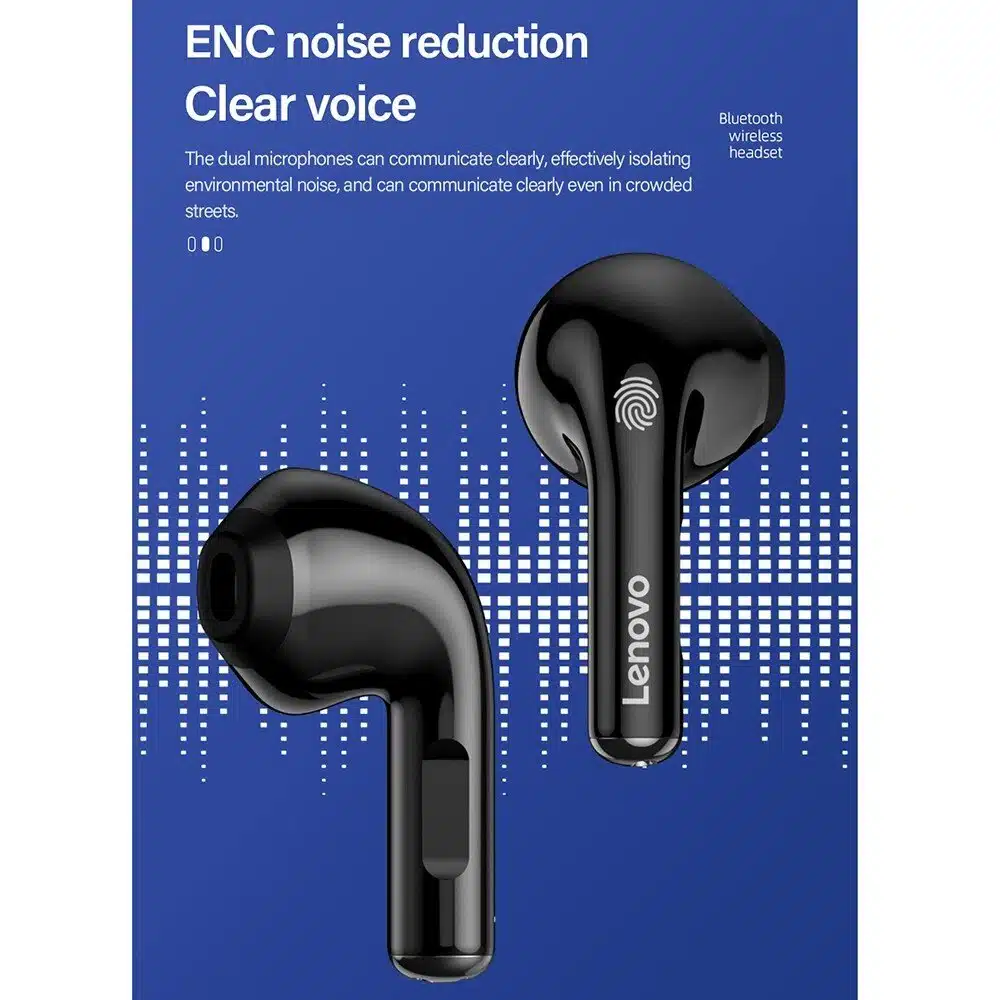 Lenovo Thinkplus Lp12 Wireless Earbuds Stereo Sound Bt 5.1 Dual Mic Low Latency Long Endurance 3 lenovo lp12 feature 1