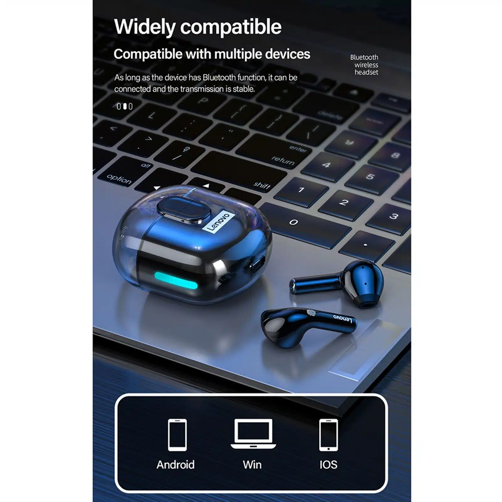 Lenovo Thinkplus Lp12 Wireless Earbuds Stereo Sound Bt 5.1 Dual Mic Low Latency Long Endurance 7 lenovo lp12 feature 5