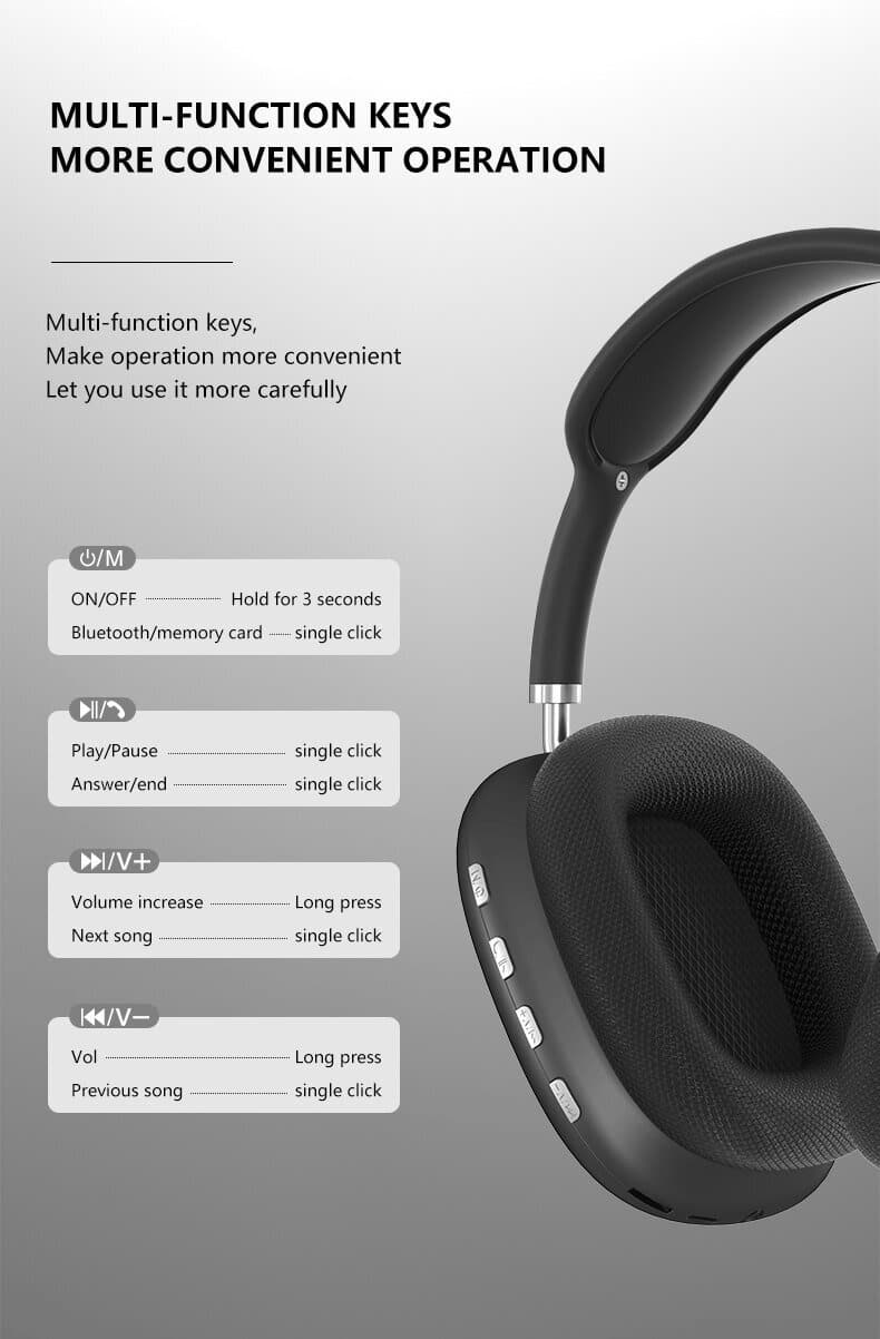 P9 Pro Max Wireless Headphones With Mic Noise Canceling Stereo Hi-Fi Gaming Headset 6 Pro-max-headphone-6