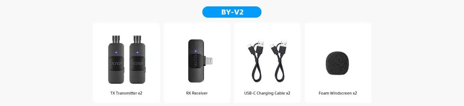 Boya By-V2 Ultracompact 2.4Ghz Dual Wireless Microphone System 2 boya-by-v2-parts