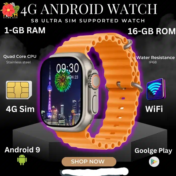 S8 Ultra 4G Sim Card Smart Watch Honeycomb Edition (1Gb 16Gb Android + Sim) 3 s8 ultra honeycomb edition price in pakistan