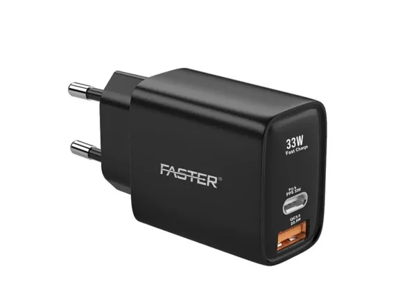 Faster Pd-33W FASTER PD-33W Dual Port USB 22.5W Fast Wall Charger 3.0 - additional view