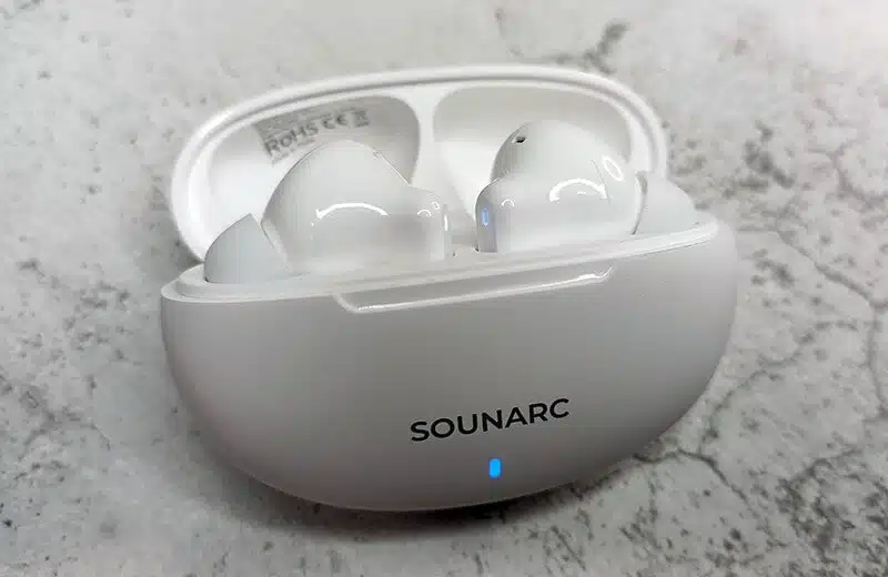 Sounarc Q1 Earbuds Wireless Bluetooth Earphone, 28 Hours Of Playtime, Ergonomic Fit, Shaking Bass. Clear Call, Touch Control – White 8 Sounarc Q1 Earbuds-4
