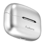 Audionic Trance Airbud 850 Smoky Metal earbuds with charging case open