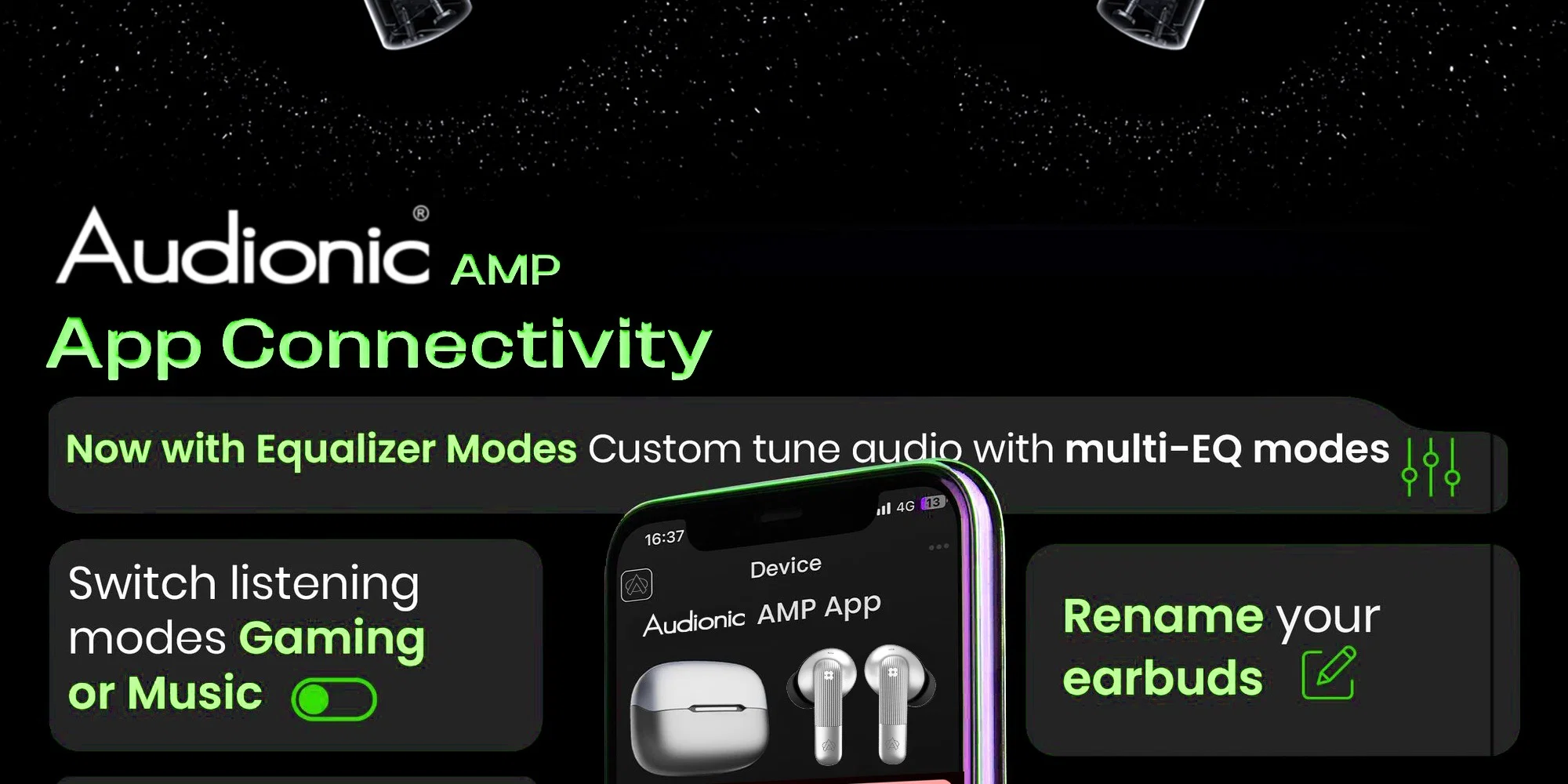 Audionic Trance Airbud 850 With 6 Mics Anc 20 Trance Airbud 850 Hexa Mic with ANC-17
