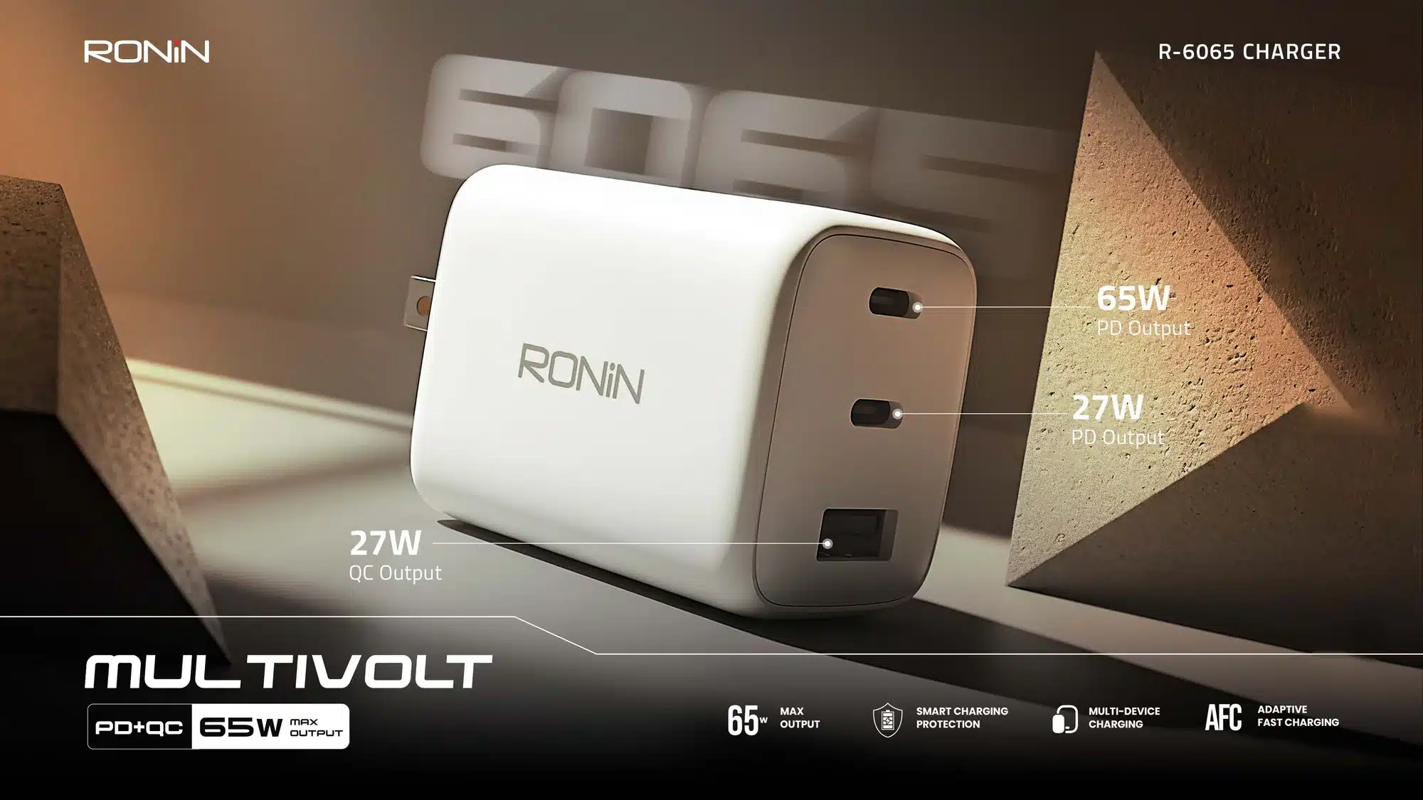Ronin 65W Multivolt Charger Pd + Qc 2 Ronin 65w Multivolt Charger-feature1