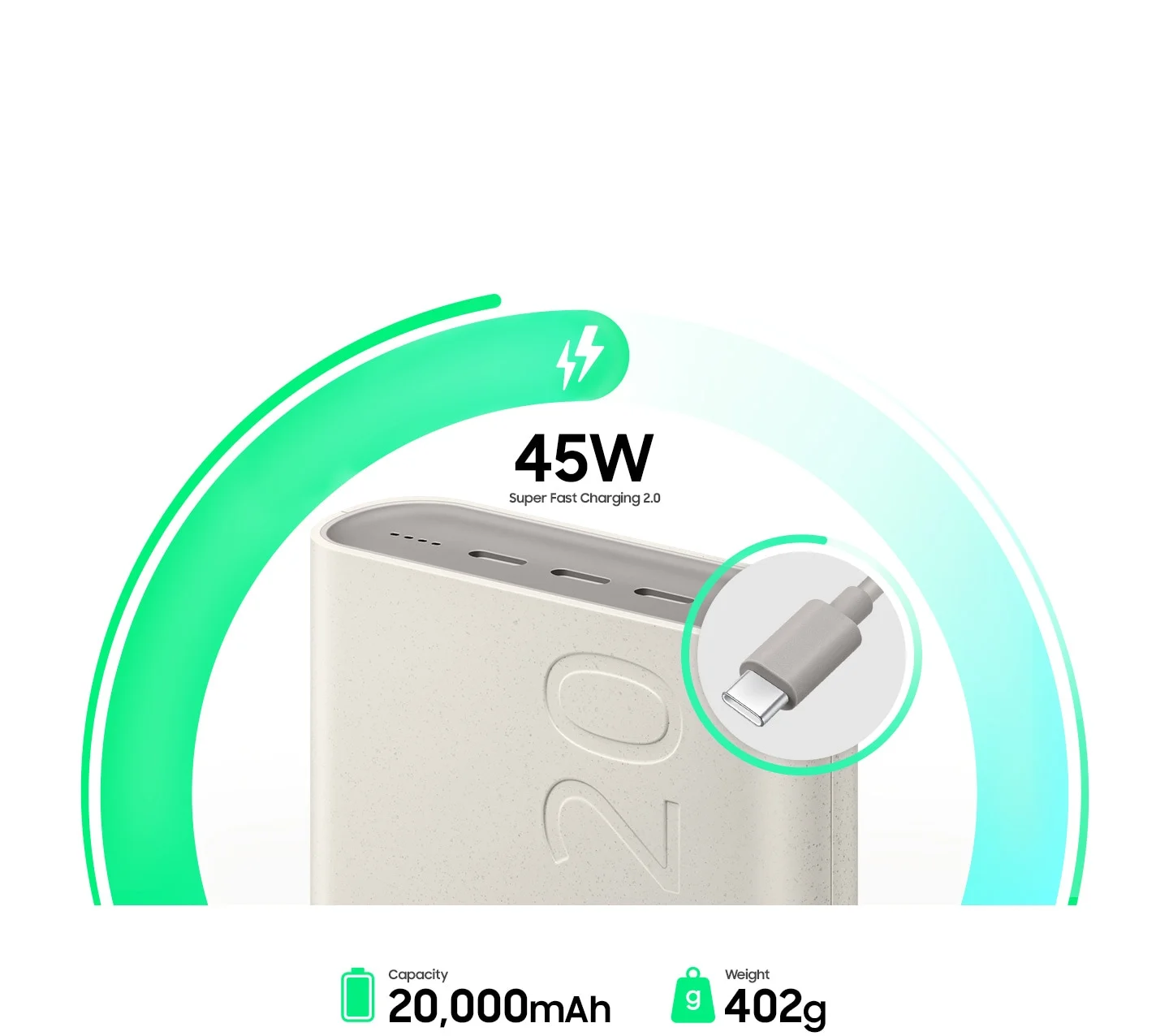 Samsung Powerbank 20000Mah 45W 3-Port (Eb-P4520) 2 Samsung Power Bank 20000mAh 45W