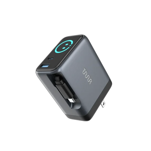 Omi 100W Gan Charger With Interactive Display And Retractable Usb-C Cable OMI 100W GaN Charger with Interactive Display & Retractable USB-C Cable