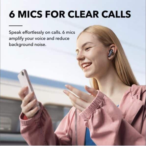 Anker Soundcore Liberty 4 NC 6 microphones with AI algorithm for clear calls