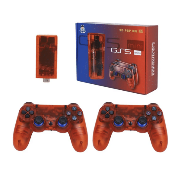 GS5 Mini game stick console with two wireless controllers