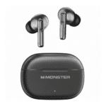Monster Aura Fit GT36 black ANC and ENC earbuds with charging case