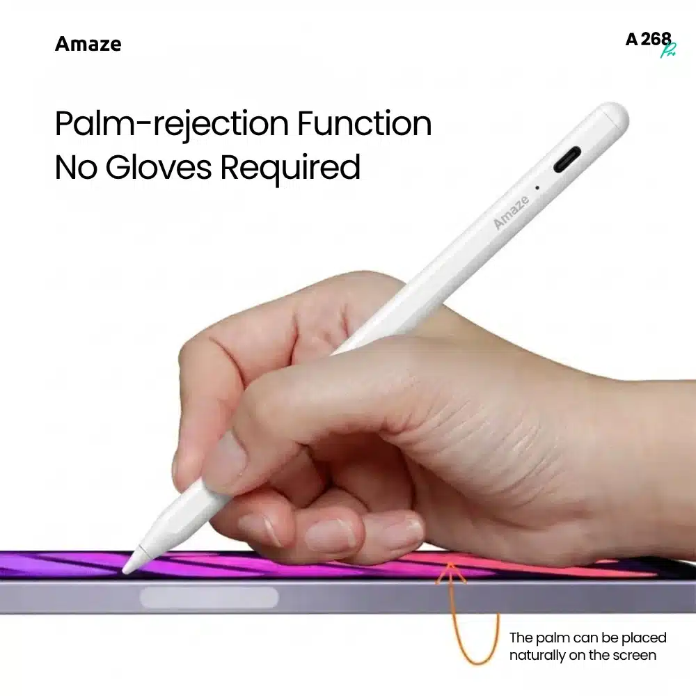 Amaze A268 Pro Active Stylus Pen For Ipad – Palm Rejection, Tilt, Magnetic 1 Amaze A268 Pro iPad stylus with palm rejection