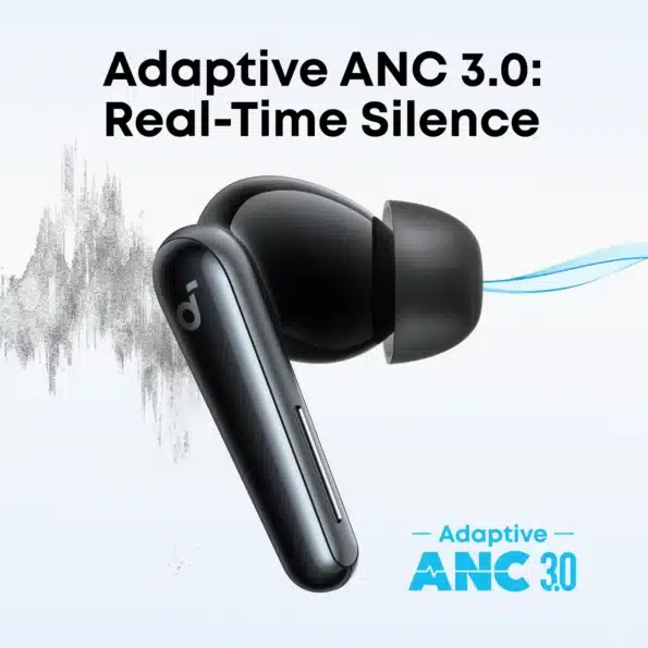 Anker Soundcore Liberty 5 True Wireless Earbuds 4 Soundcore Liberty 5 black earbud with Adaptive ANC 3.0 noise cancelling
