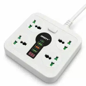 Mobile Accessories In Lahore 9 ANSTY EXK-04 extension board with 4 universal sockets, USB ports and LED display