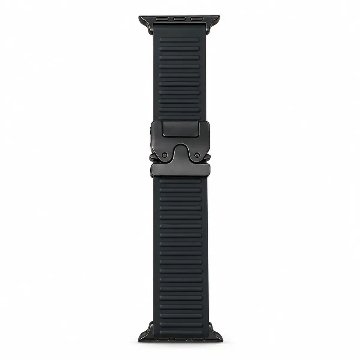 Apple Watch Ultra Strap – Rugged Silicone Band With Metal Clasp (44–49Mm) 13 Black Apple Watch Ultra rugged silicone strap with metal clasp