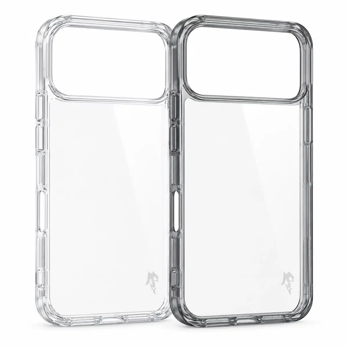 Blue Shark Transparent Pc Case For Iphone 17 Pro Max &Amp; 18 Pro Max 43 Blue Shark iPhone case in Transparent and Grey side by side