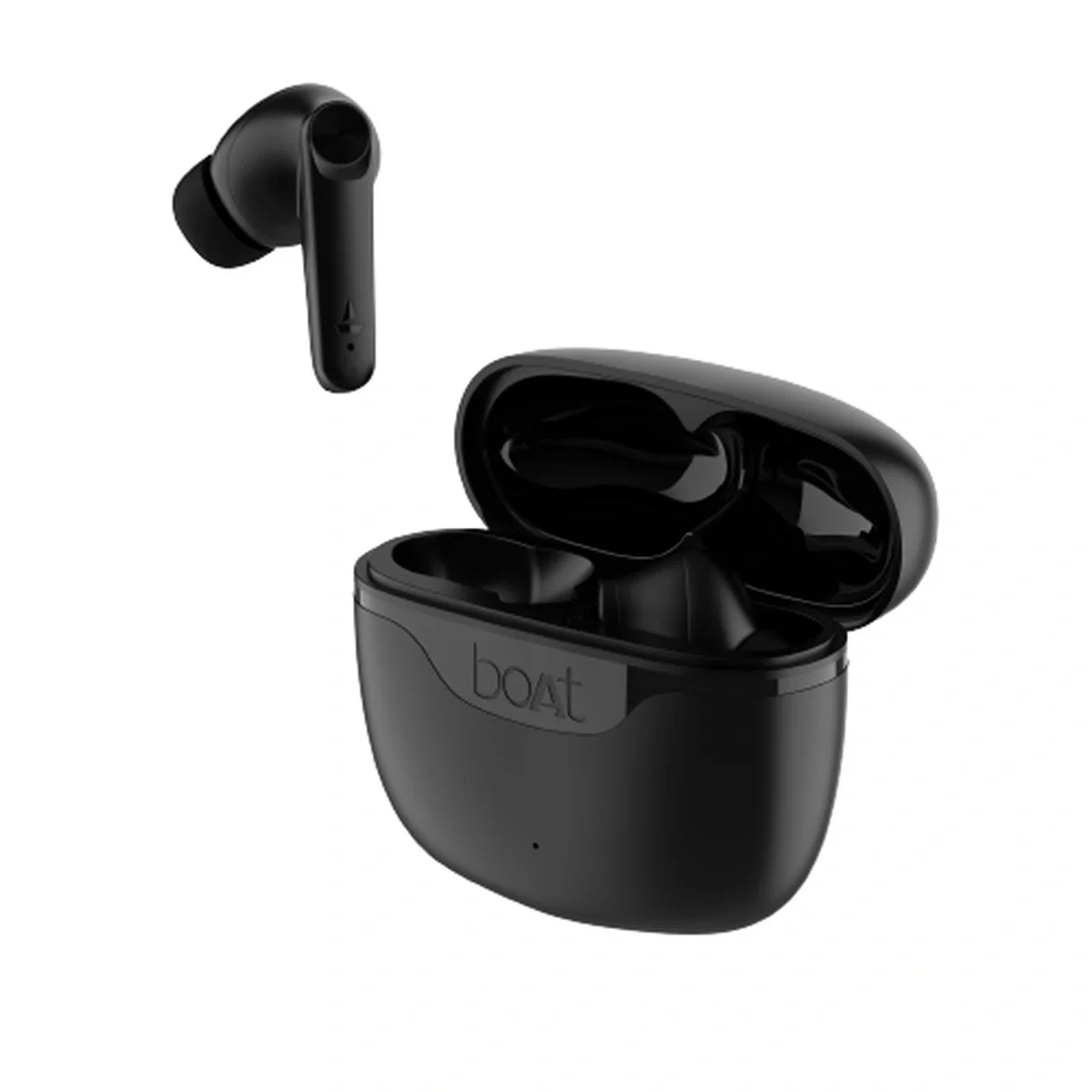 Boat Airdopes 207 Wireless Earbuds – 50H Playback, Quad Mics Enx, Beast Mode (Carbon Black) 1 boAt Airdopes 207 wireless earbuds in Carbon Black with charging case