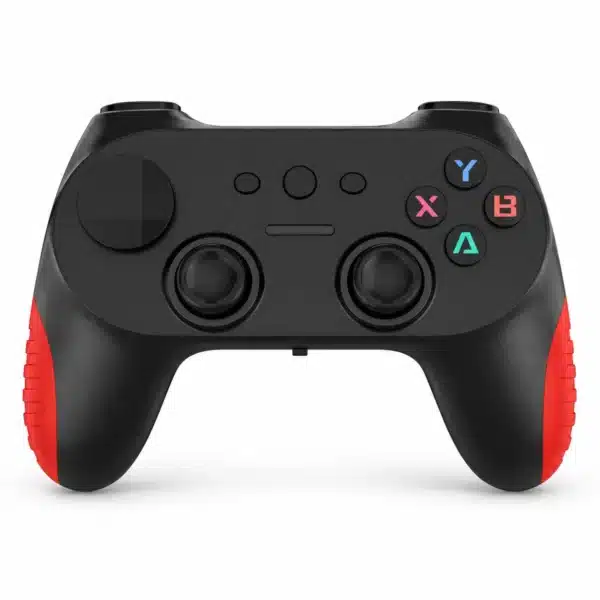 CM-039D Gamepad CM-039D 2.4G wireless controller gamepad, black with red grips, front view