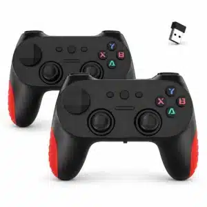 Home 14 CM-039D 2.4G wireless controller gamepad set: 2 black and red controllers with USB receiver