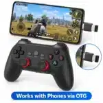 Wireless Controller for Mobile CM019D wireless controller for mobile: receiver connected to an Android phone with an OTG adapter
