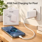 Google 45W charger fast charging a Google Pixel phone Google 45W charger fast charging a Google Pixel phone