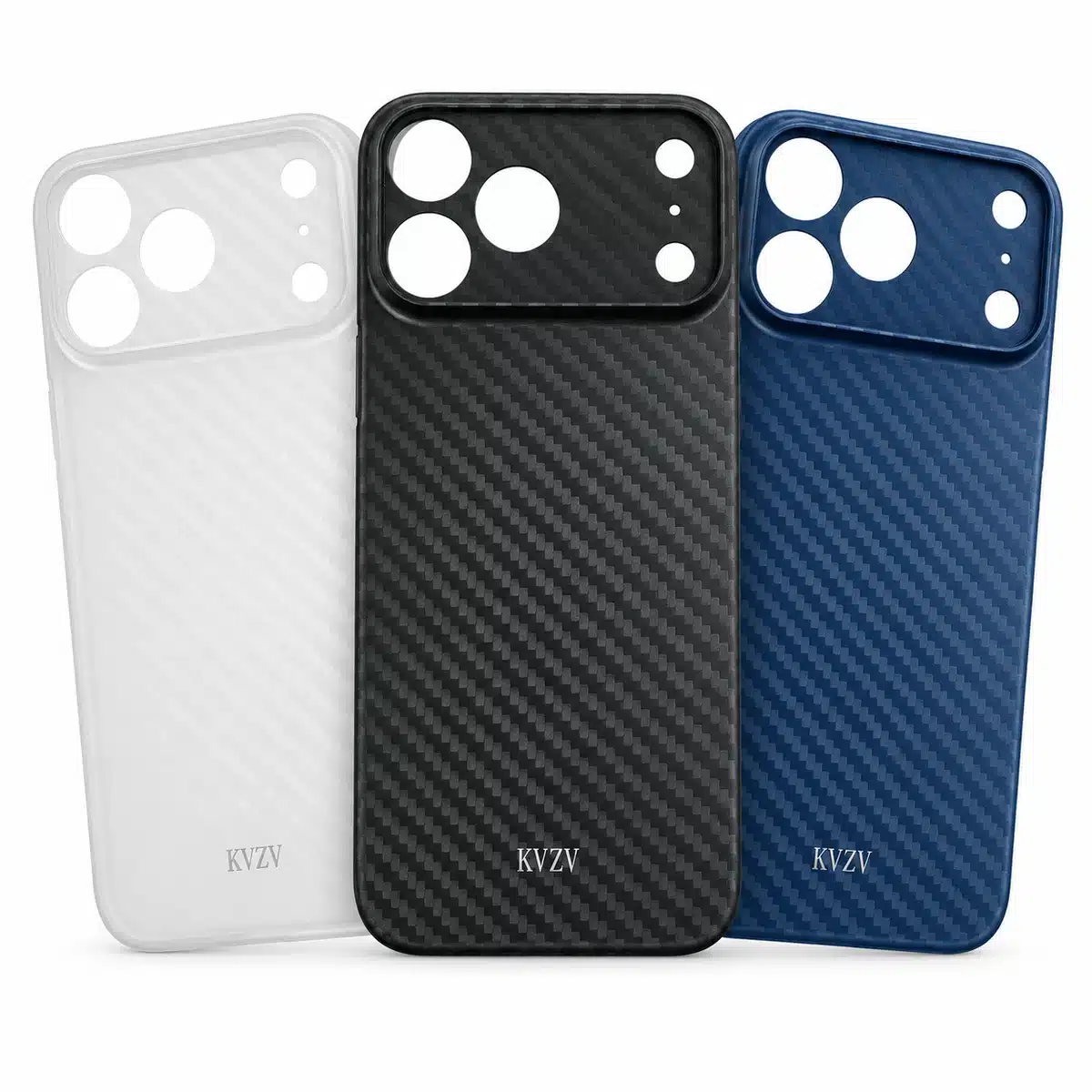 Kvzv Carbonedge Iphone 17 Pro Max Carbon Case 20 iPhone 17 Pro Max carbon case in white, black and blue