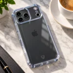 iPhone 18 Pro Max transparent case on a black iPhone 18 Pro Max iPhone 18 Pro Max transparent case on a black iPhone 18 Pro Max