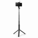 R16S Extended Tripod Mode R16S selfie stick extended to 1.7m on tripod legs with phone and fill light