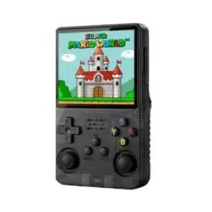 R36S game console in Black with 3.5 inch IPS screen