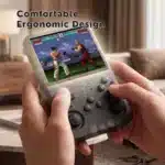 Playing a fighting game on the R36S handheld game console Playing a fighting game on the R36S handheld game console