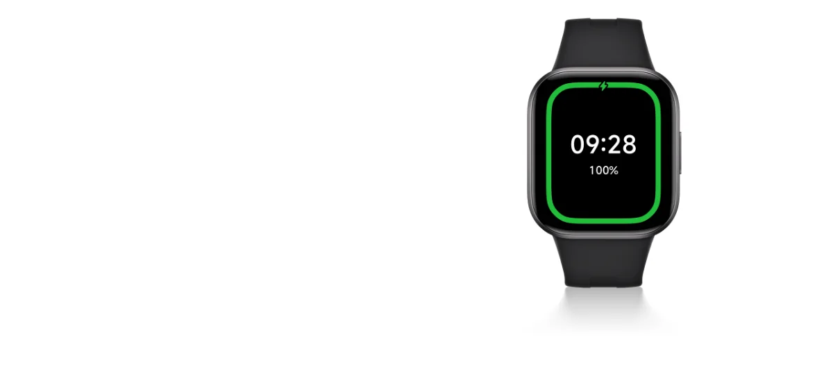 Redmi Watch 6 Active Smart Watch 22 Redmi Watch 6 Active in black showing a full battery charge screen