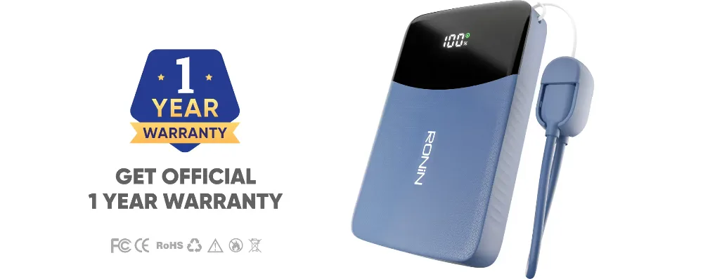 Ronin Cyan R-4075 10000Mah Power Bank 7 Ronin R-4075 power bank with 1 year official warranty
